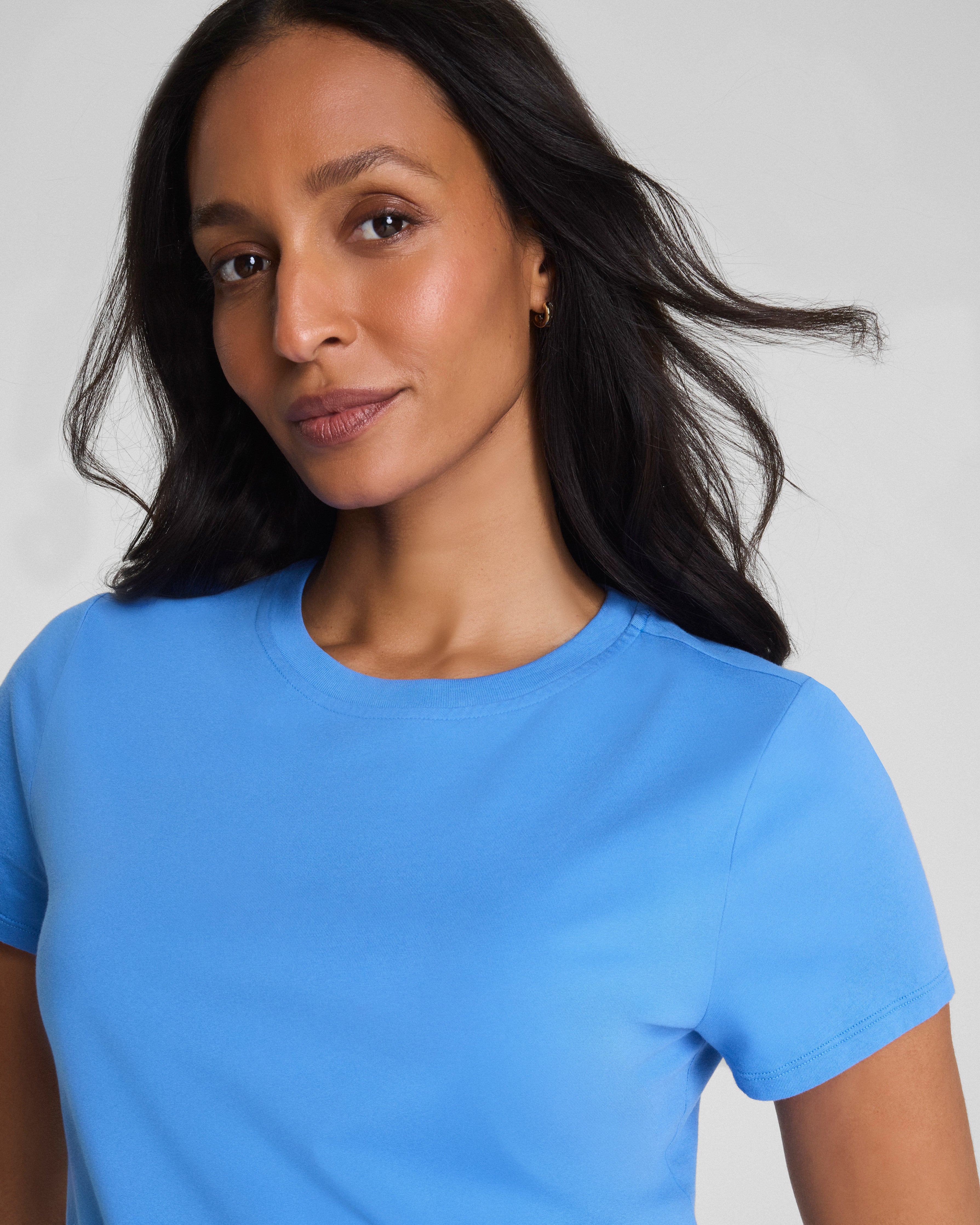 karla welch for SPANX® Cropped 70s Tee | French Blue