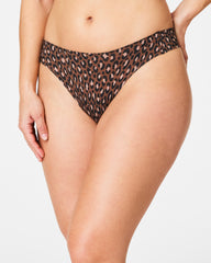 SPANXsmooth™ Fit-To-You Thong 3-Pack Box | Cafe Au Lait/Iconic Leopard/Very Black