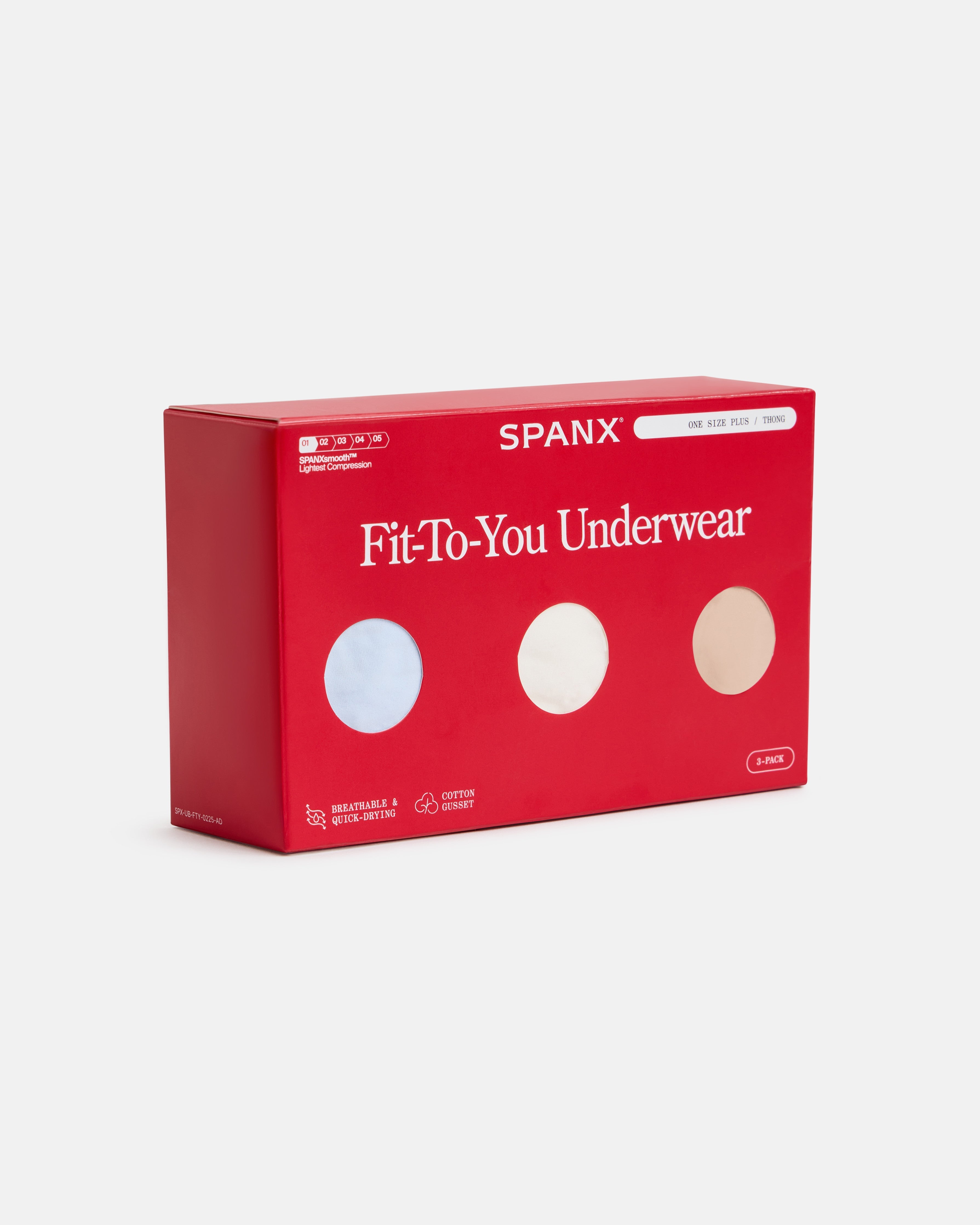SPANXsmooth™ Fit-To-You Thong 3-Pack Box | Summit/Powder/Frappe