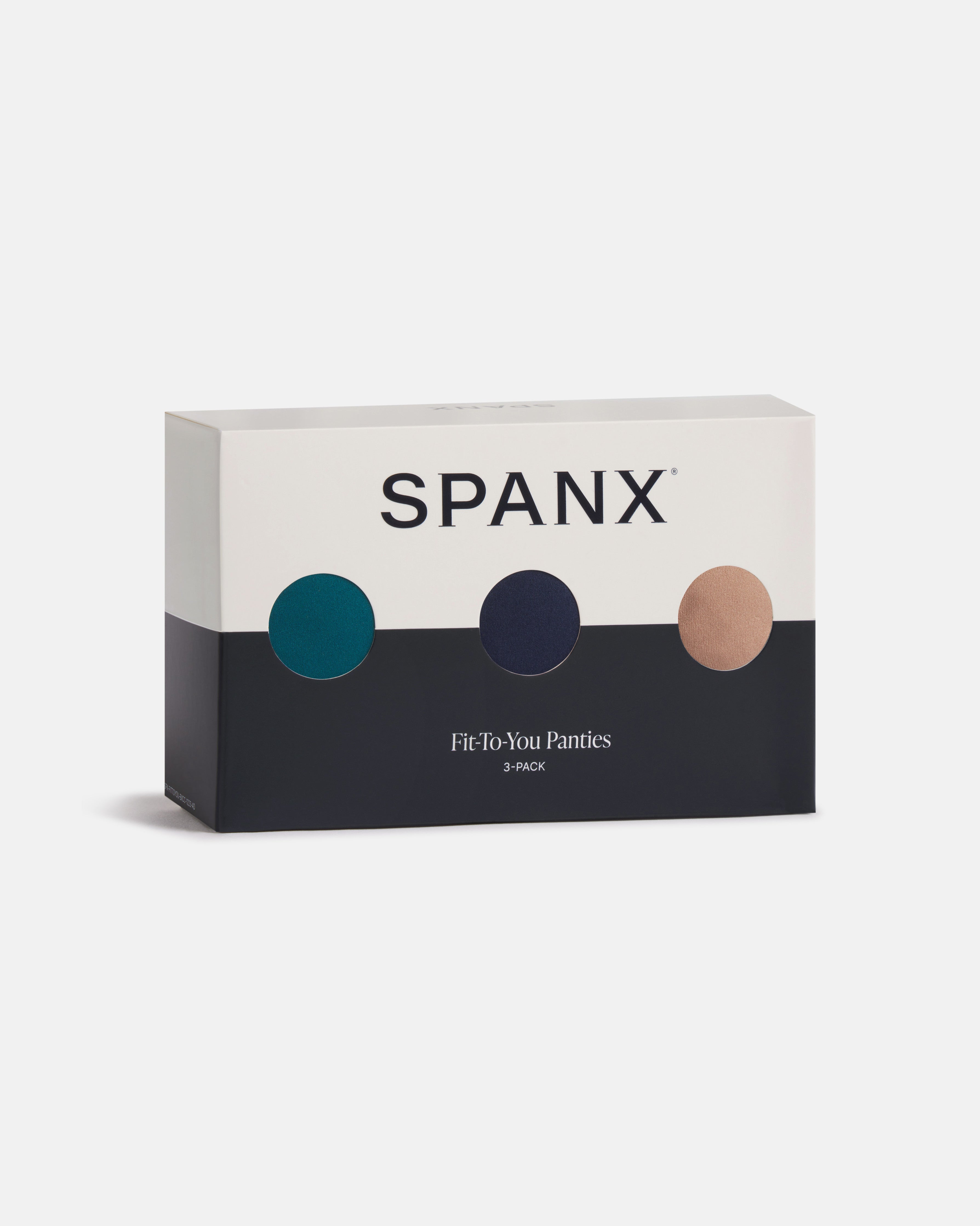 SPANXsmooth™ Fit-To-You Thong 3-Pack Box  Emerald Bay/Timeless Navy/Cafe Au Lait