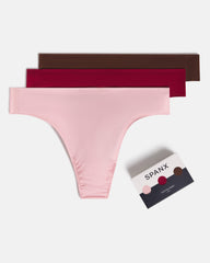 SPANXsmooth™ Fit-To-You Thong 3-Pack Box  Fleur/Red Merlot/Espresso