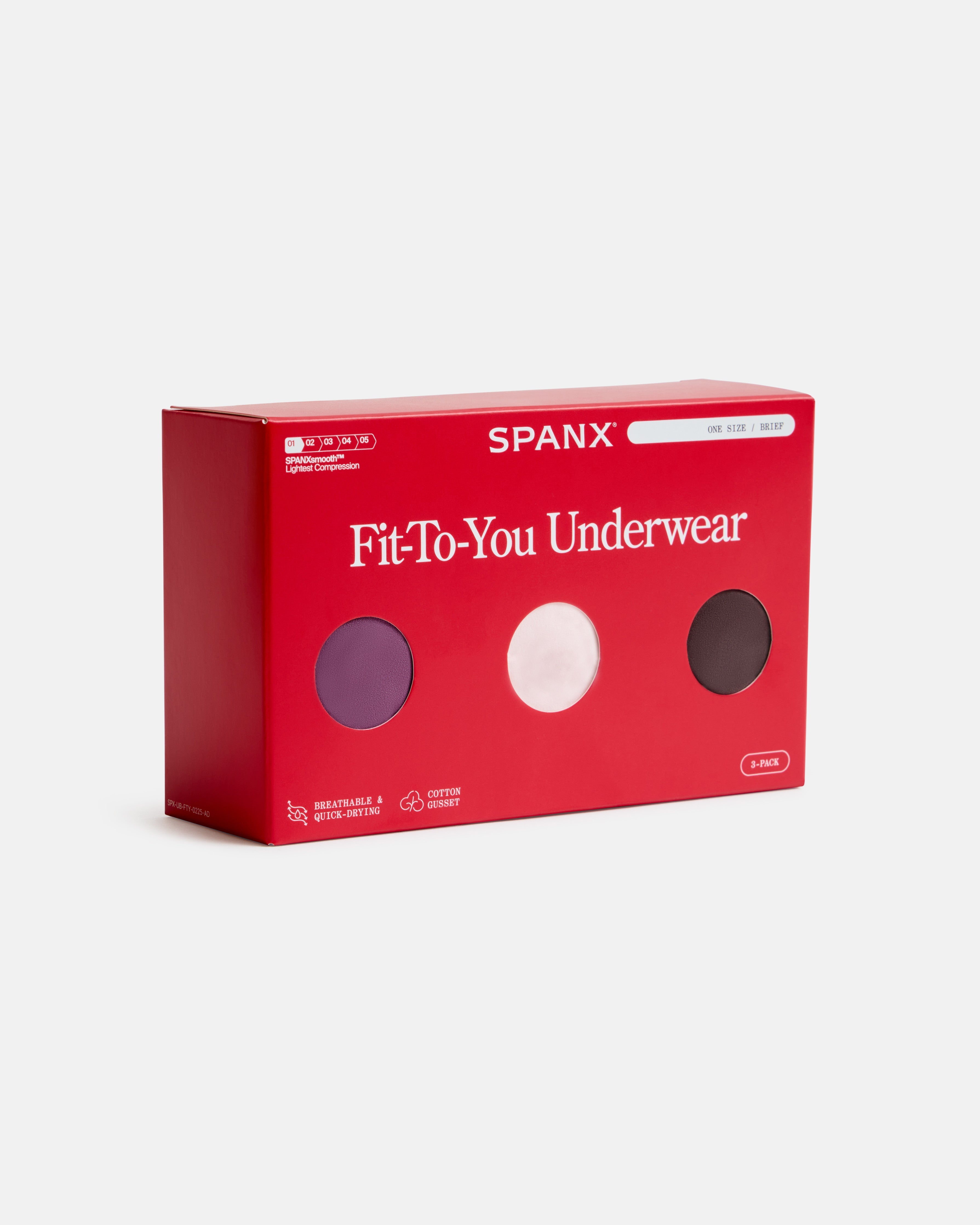 SPANXsmooth™ Fit-To-You Brief 3-Pack Box | Prune/Rosebud/Dark Cacao