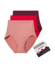 SPANXsmooth™ Fit-To-You Brief 3-Pack Box  Rose Quartz/Spanx Red/Blackberry