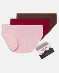SPANXsmooth™ Fit-To-You Bikini 3-Pack Box  Fleur/Red Merlot/Espresso