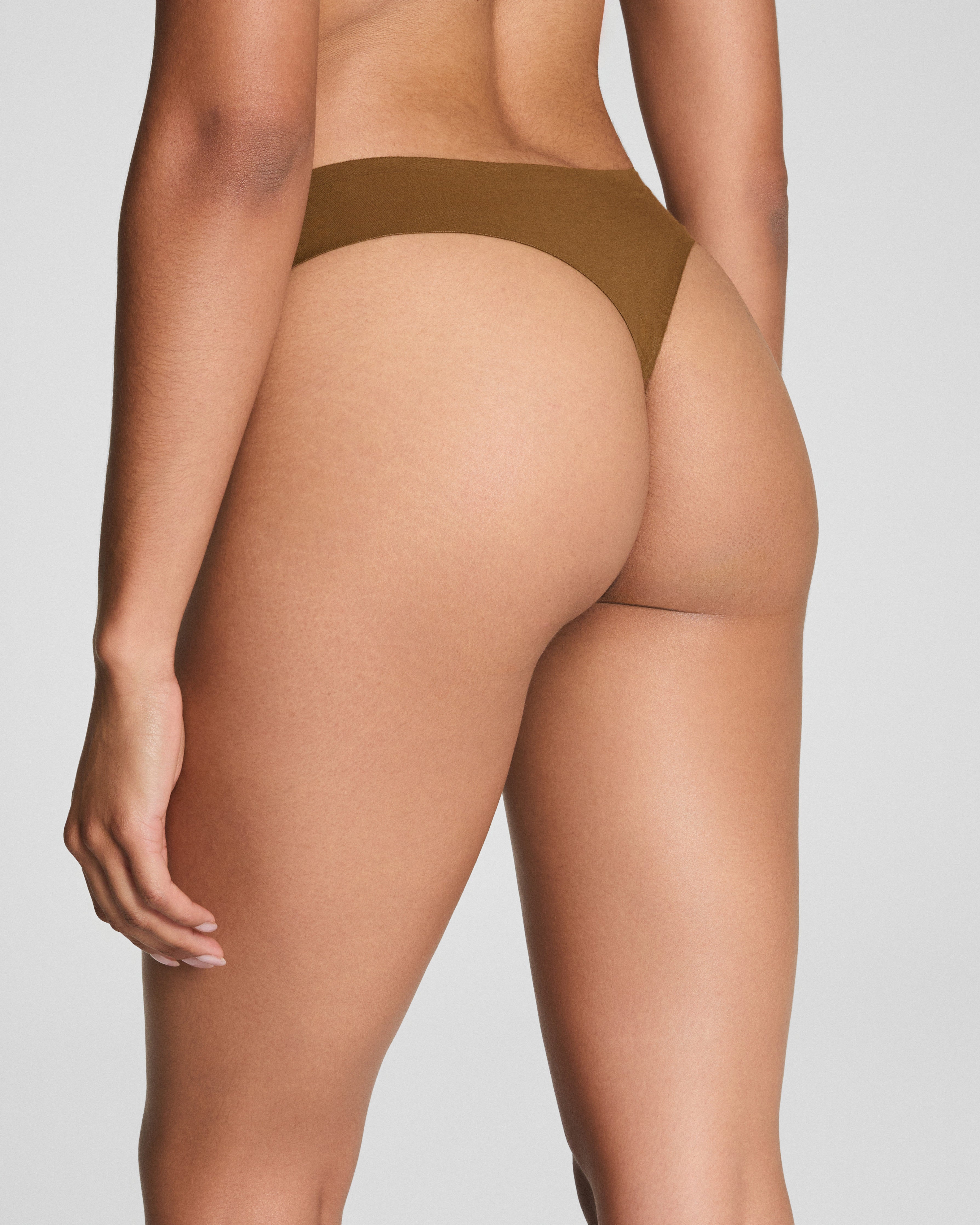 SPANXsmooth™ Fit-To-You Supima® Cotton Thong 3-Pack Box  Olive Leaf/Walnut/Earth Stone