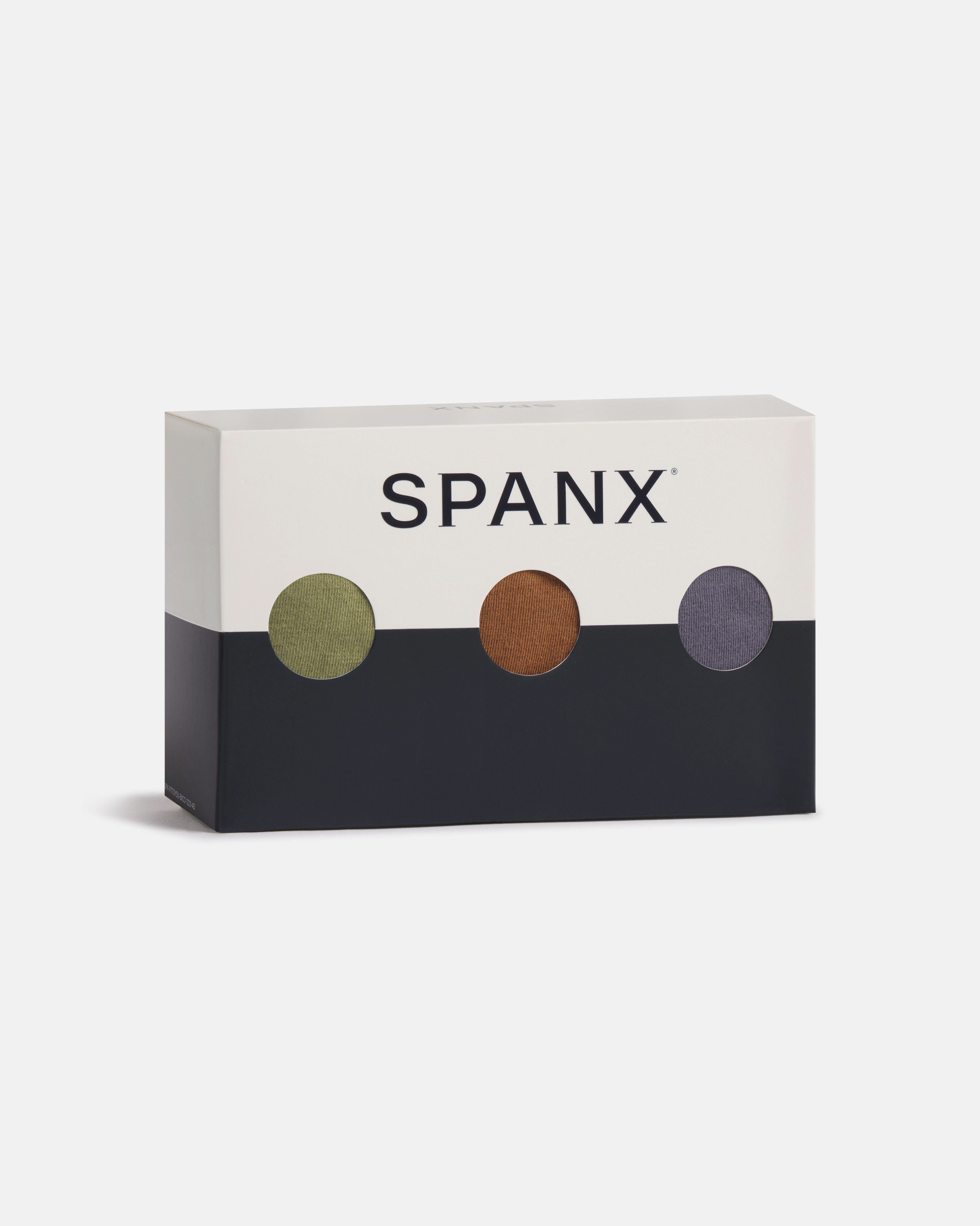 SPANXsmooth™ Fit-To-You Supima® Cotton Thong 3-Pack Box  Olive Leaf/Walnut/Earth Stone