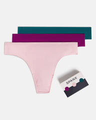 SPANXsmooth™ Fit-To-You Supima® Cotton Thong 3-Pack Box  Snap Dragon/Fleur/Emerald Bay