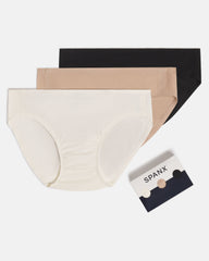 SPANXsmooth™ Fit-To-You Supima® Cotton Bikini 3-Pack | Powder/Toasted Oatmeal/Very Black