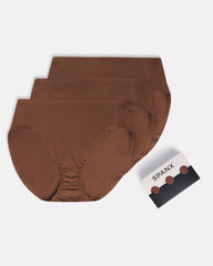 SPANXsmooth™ Fit-To-You Supima® Cotton Brief 3-Pack  Chestnut Brown