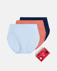 SPANXsmooth™ Fit-To-You Supima® Cotton Brief 3-Pack | Summit/Clay/Timeless Navy