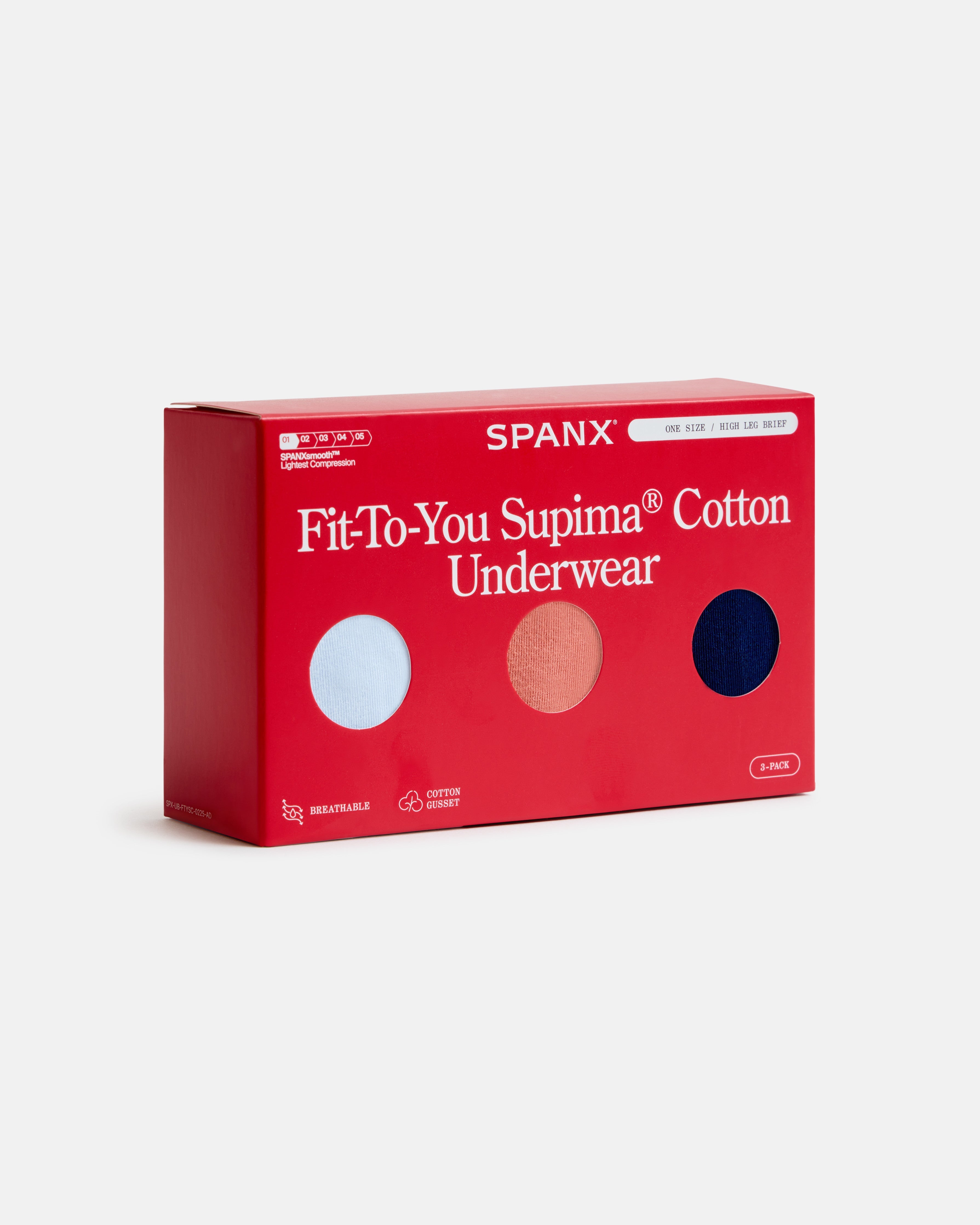 SPANXsmooth™ Fit-To-You Supima® Cotton Brief 3-Pack | Summit/Clay/Timeless Navy