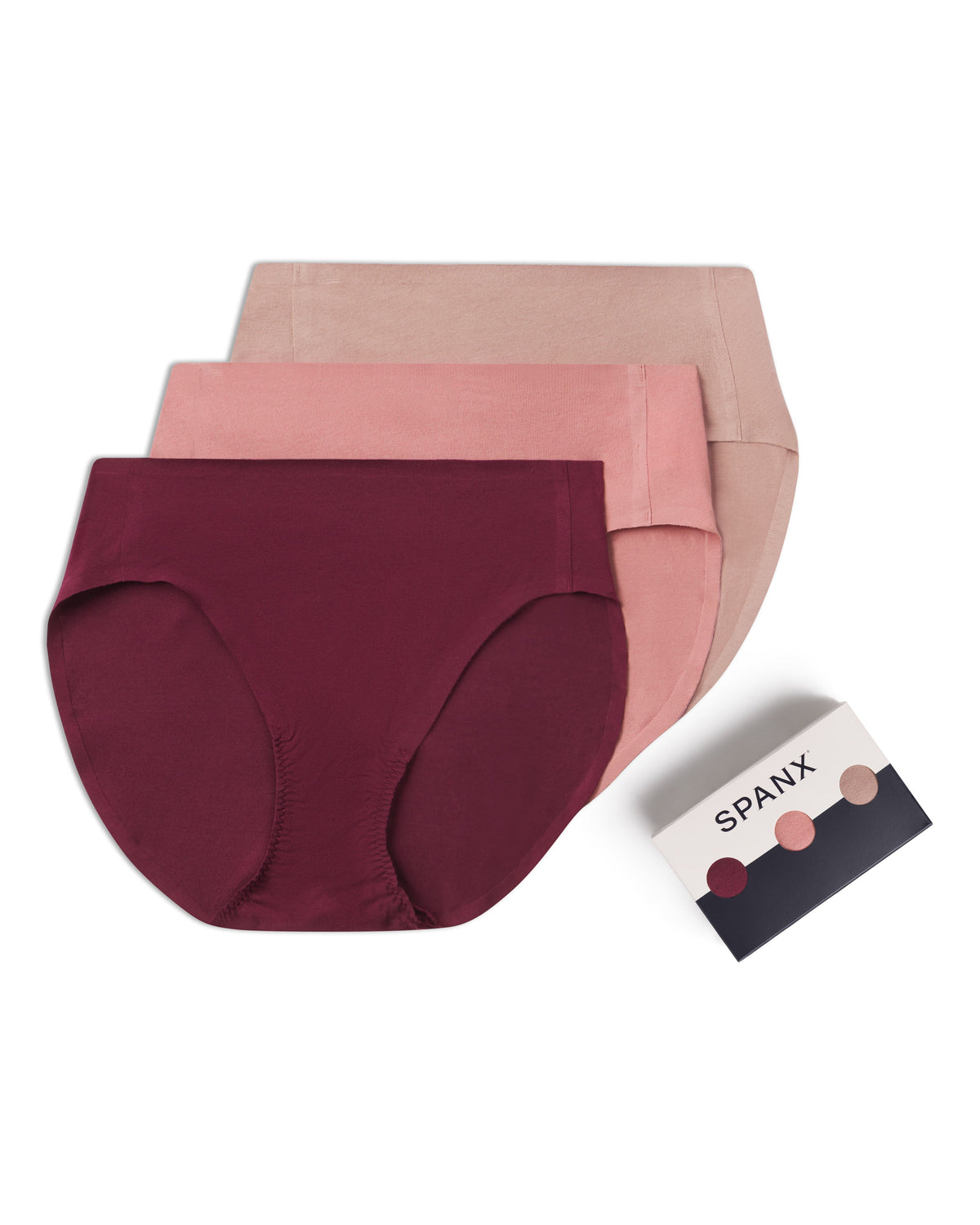 SPANXsmooth™ Fit-To-You Supima® Cotton Brief 3-Pack  Plum Berry/Rose Quartz/Cafe Au Lait