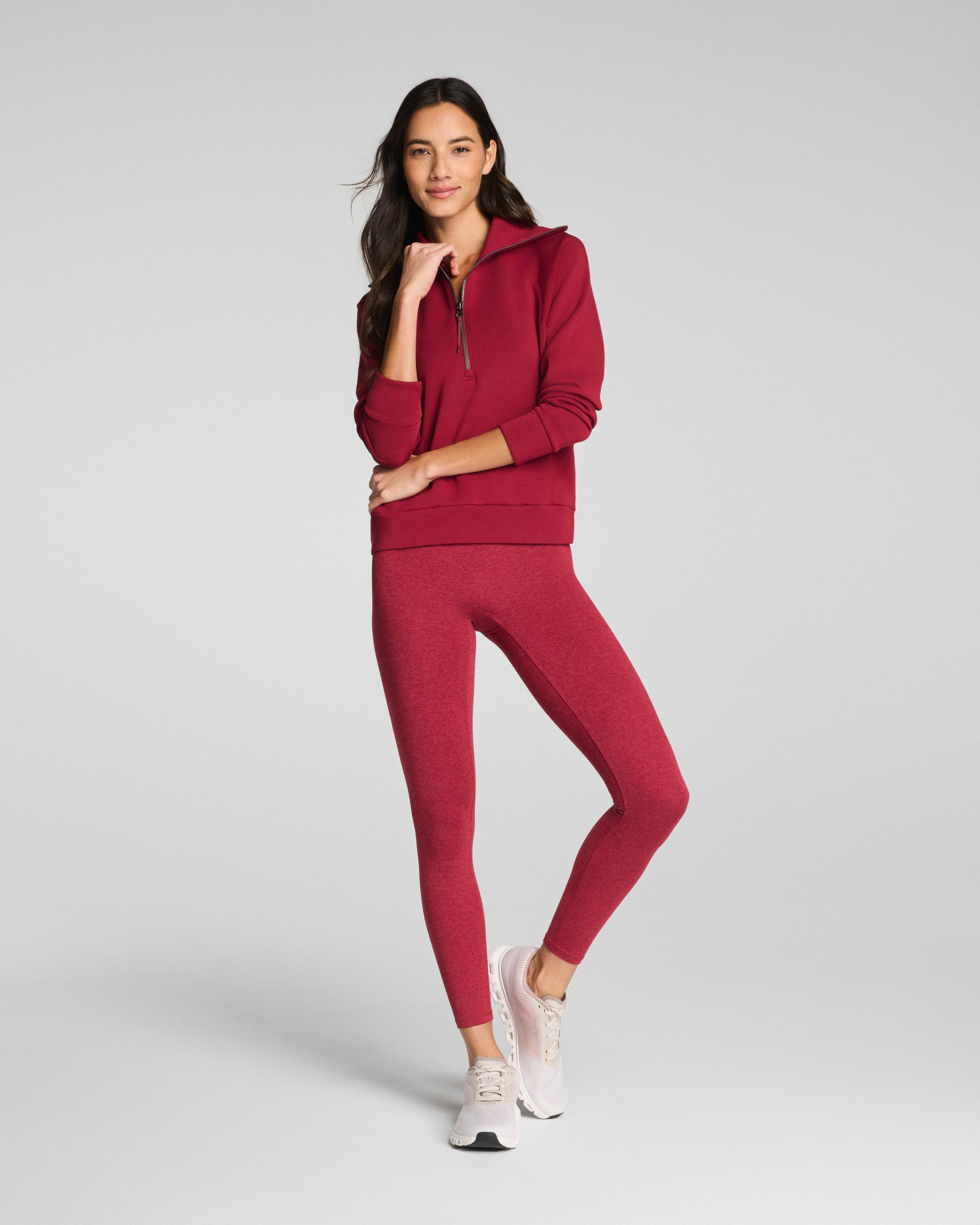 SPANX AirEssentials® Half Zip  Red Merlot
