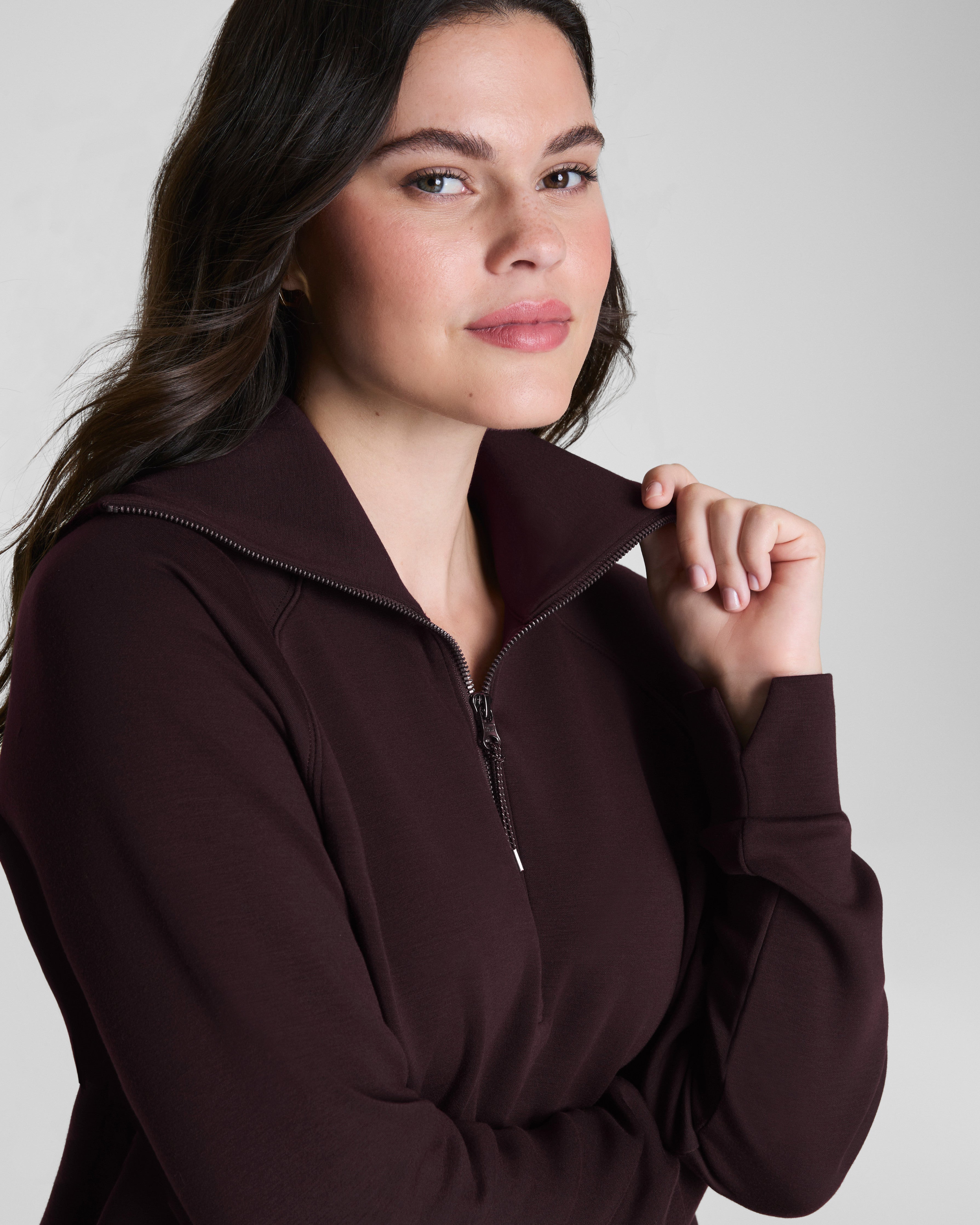 SPANX AirEssentials® Half Zip  Truffle Brown