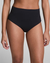 SPANXshape™ Swim Pique Hi-Rise Cheeky Bottom  Very Black