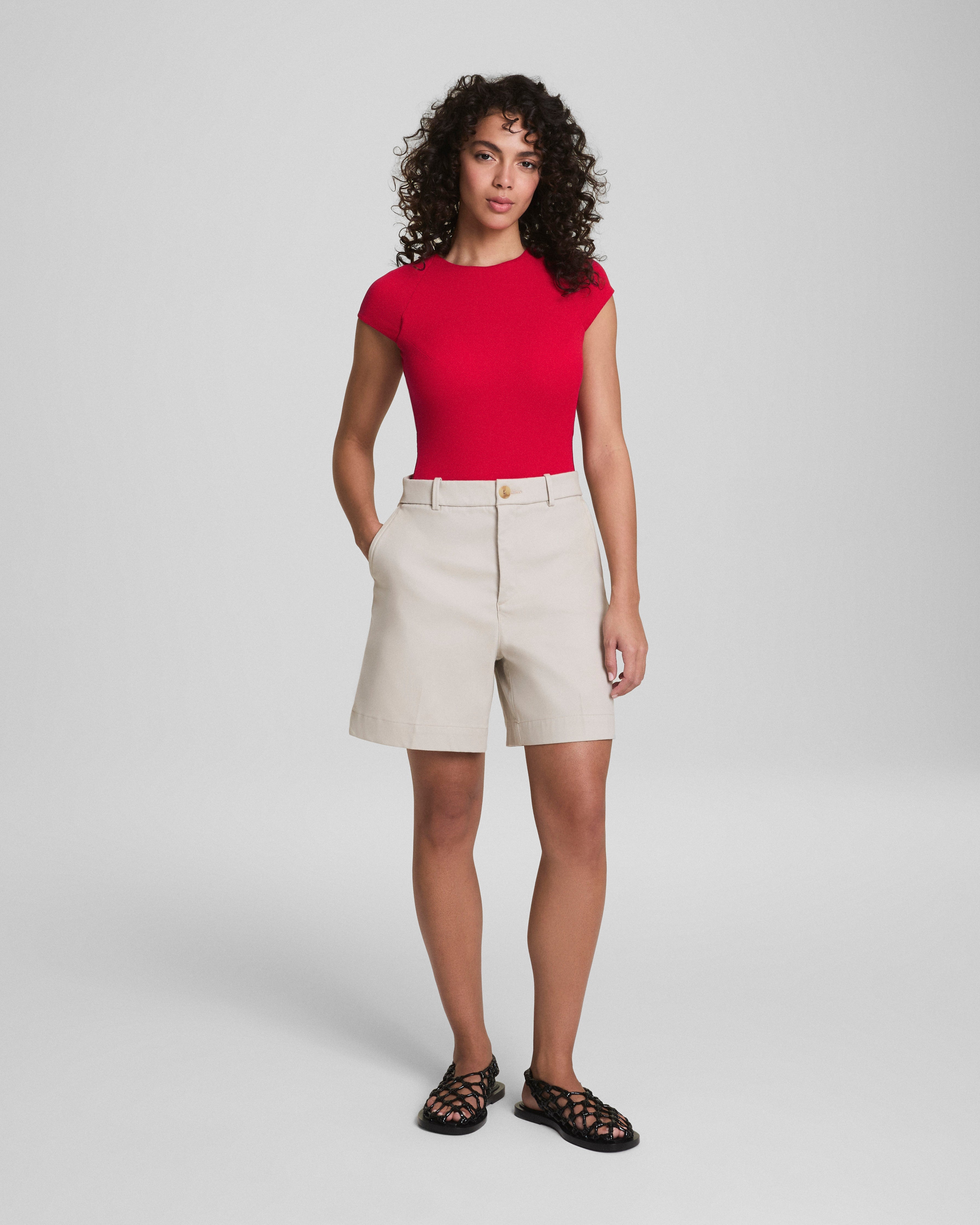 SPANXshape™ Swim Pique High Neck Short Sleeve One-Piece  Spanx Red