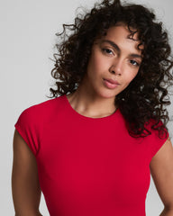 SPANXshape™ Swim Pique High Neck Short Sleeve One-Piece  Spanx Red