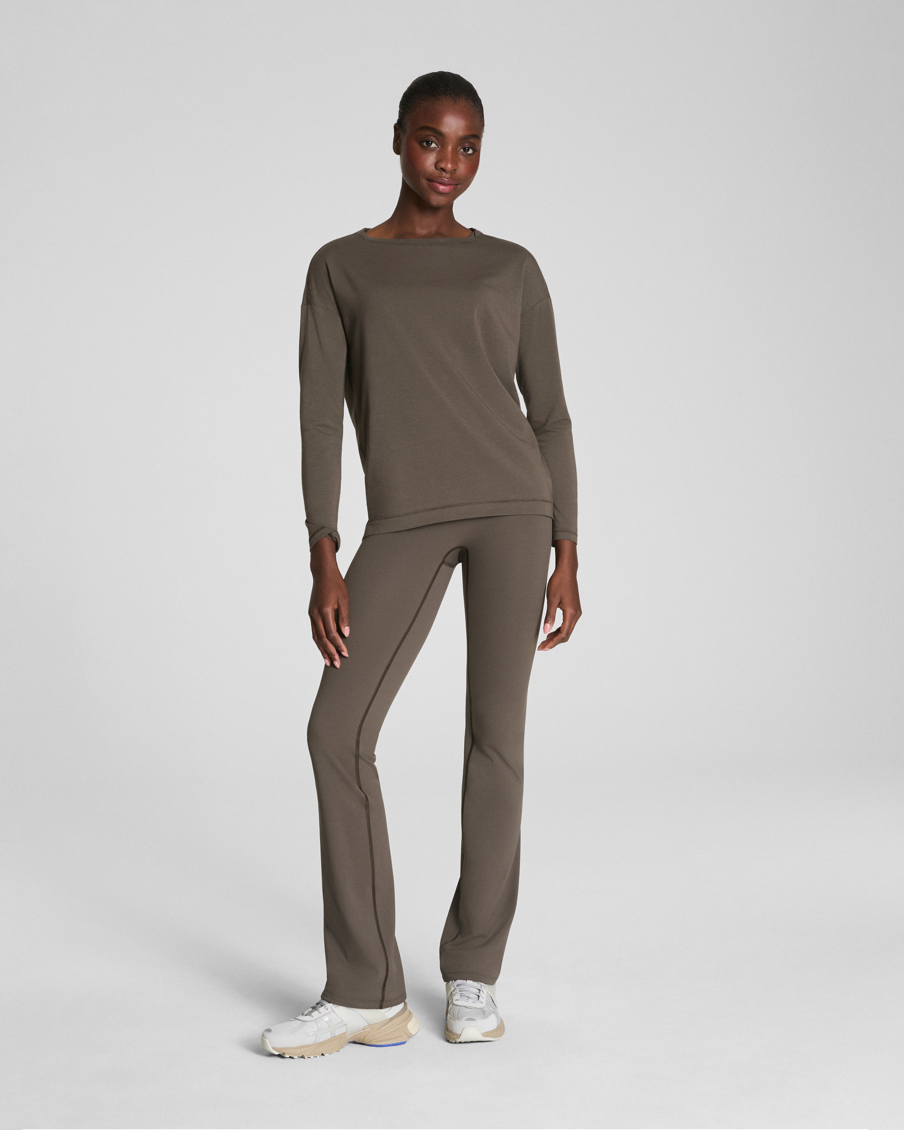 SPANX® Outpace Long Sleeve Top  Mineral