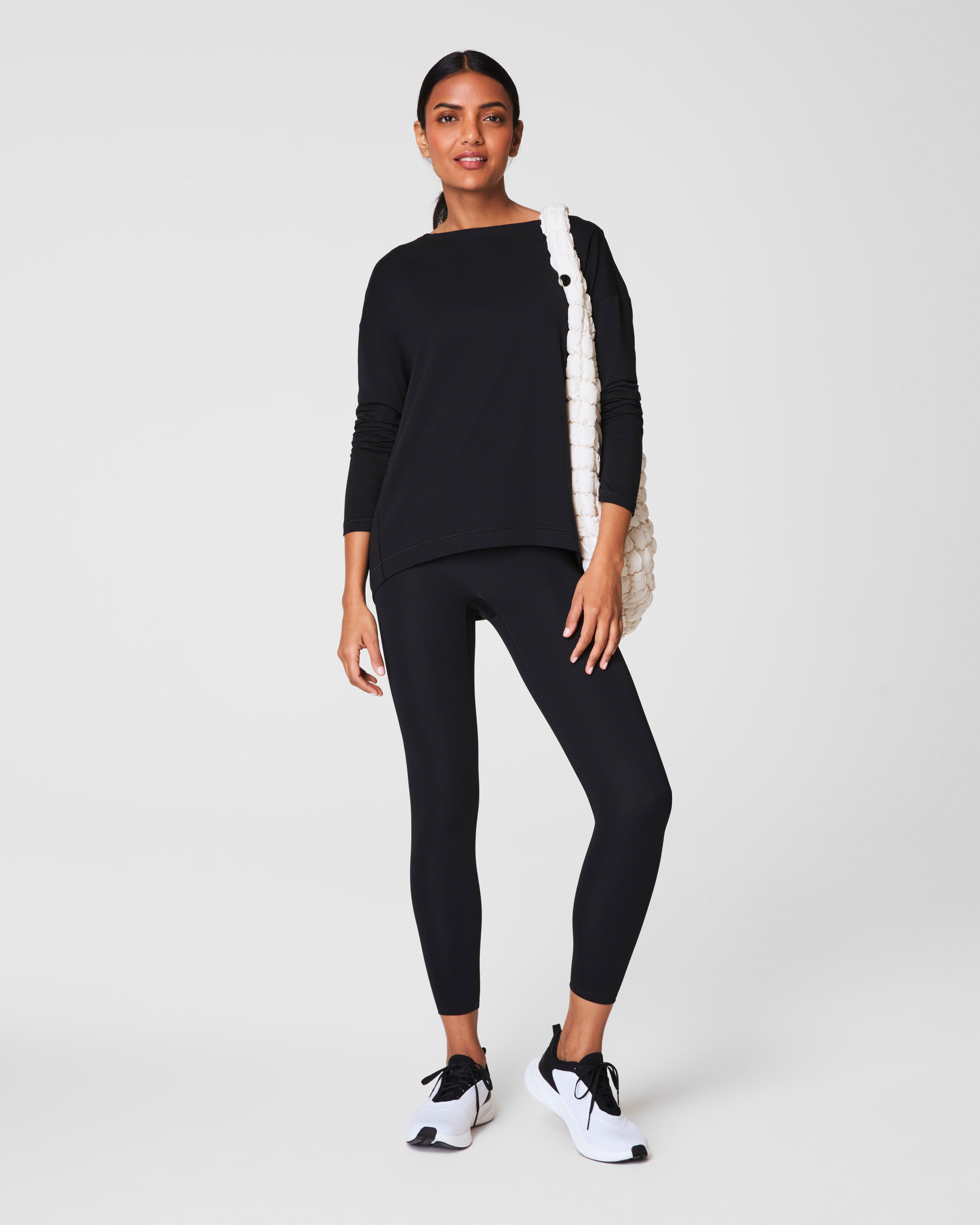 SPANX® Outpace Long Sleeve Top  Very Black