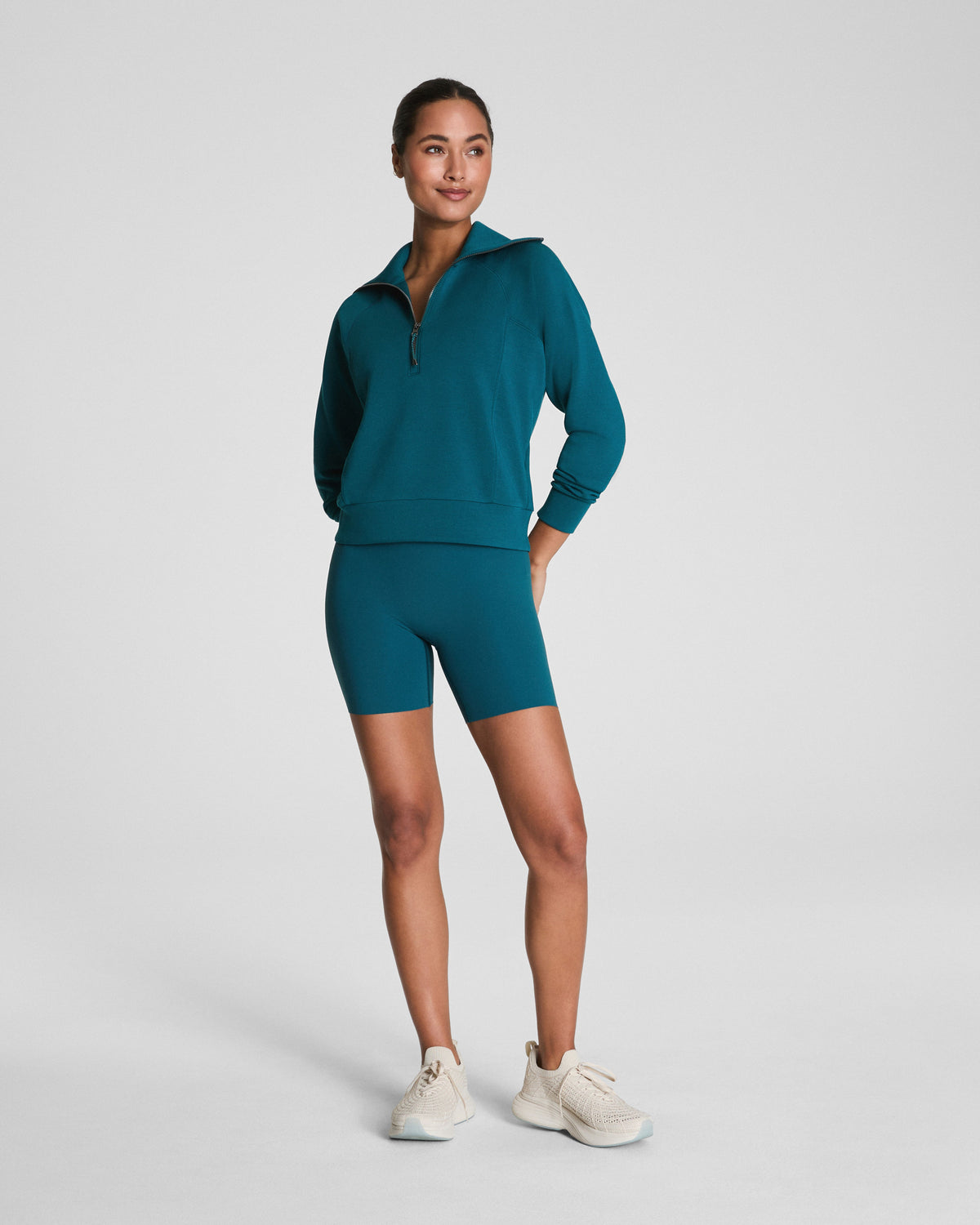 SPANXshape™ CoreLuxe Bike Short with Mid-Tummy Compression, 6"  Emerald Bay