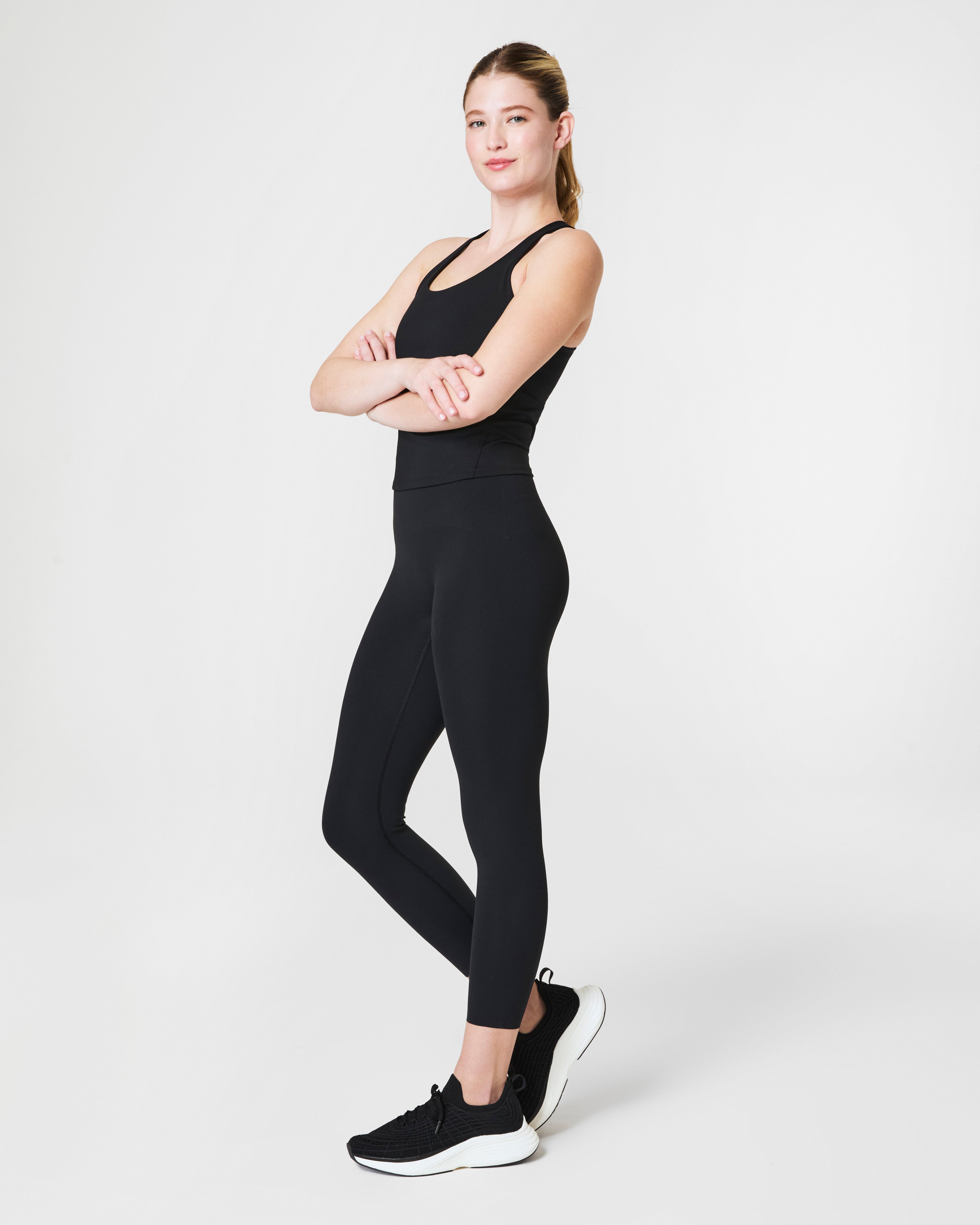 SPANXshape™ BodyLine 7/8 Leggings with Mid-Tummy Compression | Very Black