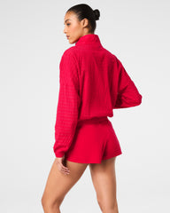 SPANX® Get Moving Textured Half Zip  Spanx Red