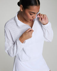 SPANX® Get Moving Textured Half Zip  Vivid White