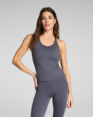 SPANXsupersmooth™ SoftStretch Rib V-Neck Shelf Tank | Pewter Heather