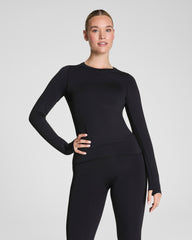 SPANXshape™ Get Moving Long Sleeve Top with SecretSweat Tech  Eclipse