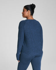 SPANX® SoftStretch V-Neck Long Sleeve Top | Timeless Navy / Dark Timeless Navy
