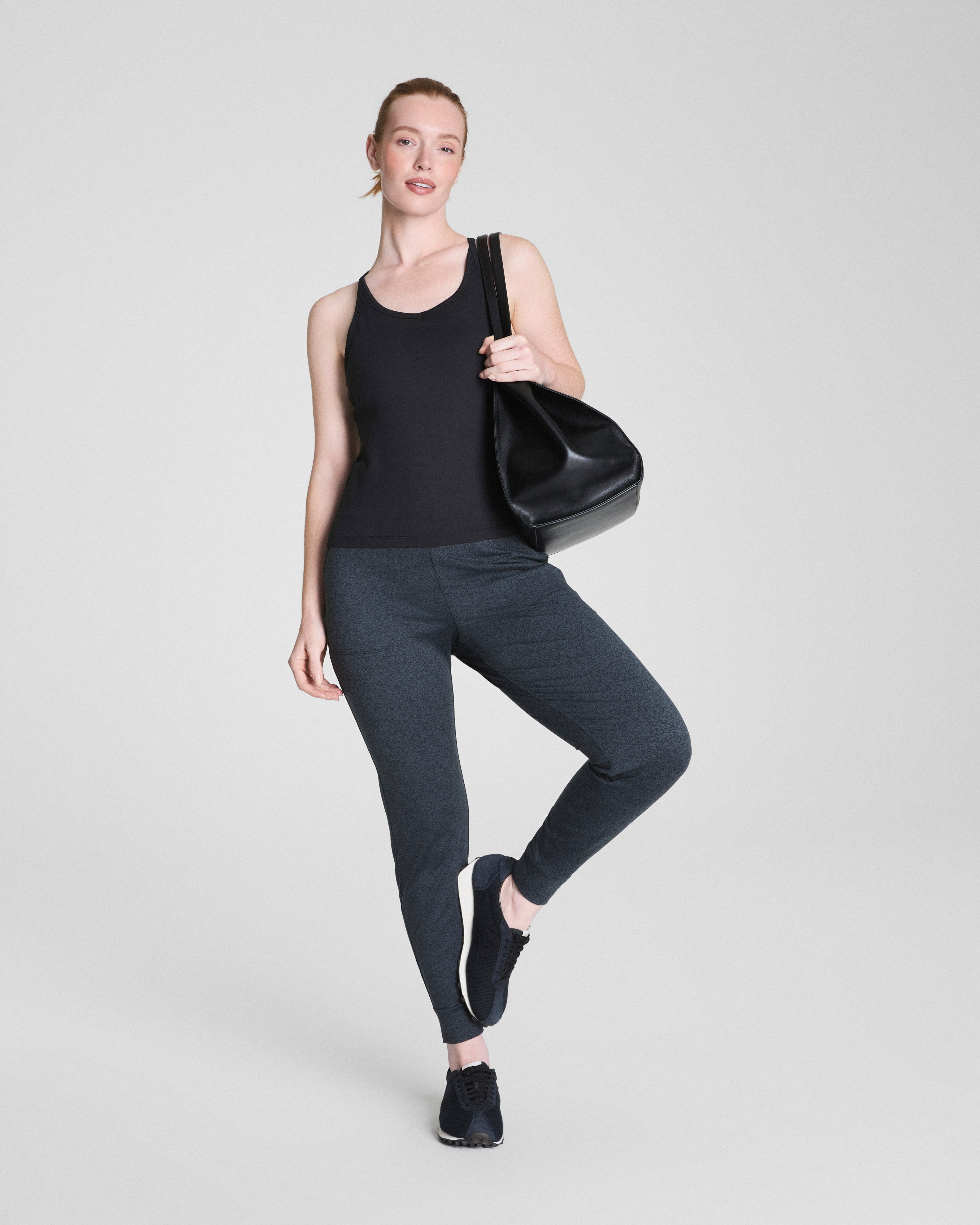 SPANXsupersmooth™ SoftStretch Rib V-Neck Shelf Tank  Very Black