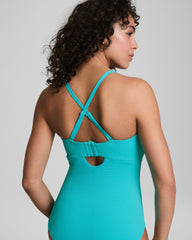 SPANXshape™ Swim Convertible Pique Bandeau One-Piece  Juniper