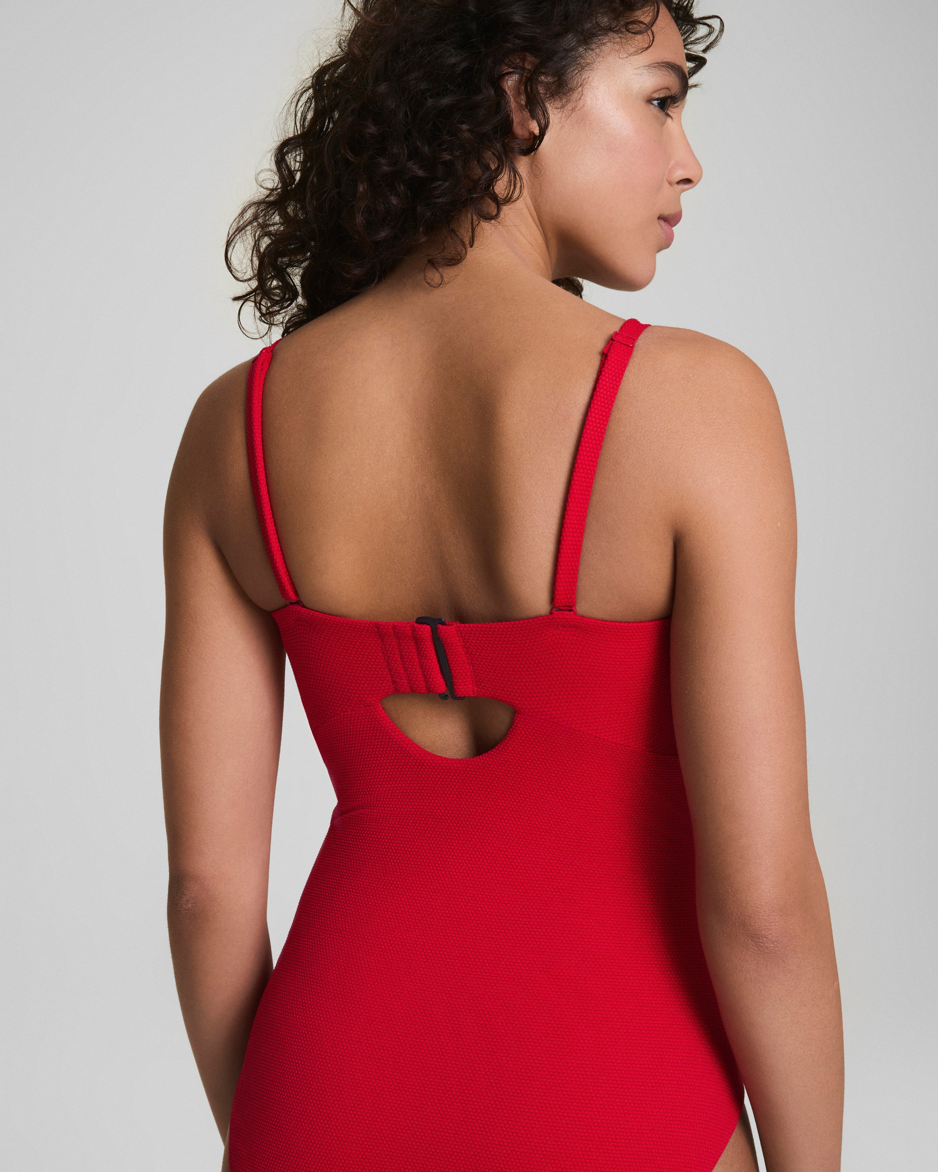 SPANXshape™ Swim Convertible Pique Bandeau One-Piece  Spanx Red