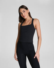 SPANX® Get Moving Square Neck Shelf Tank  Very Black