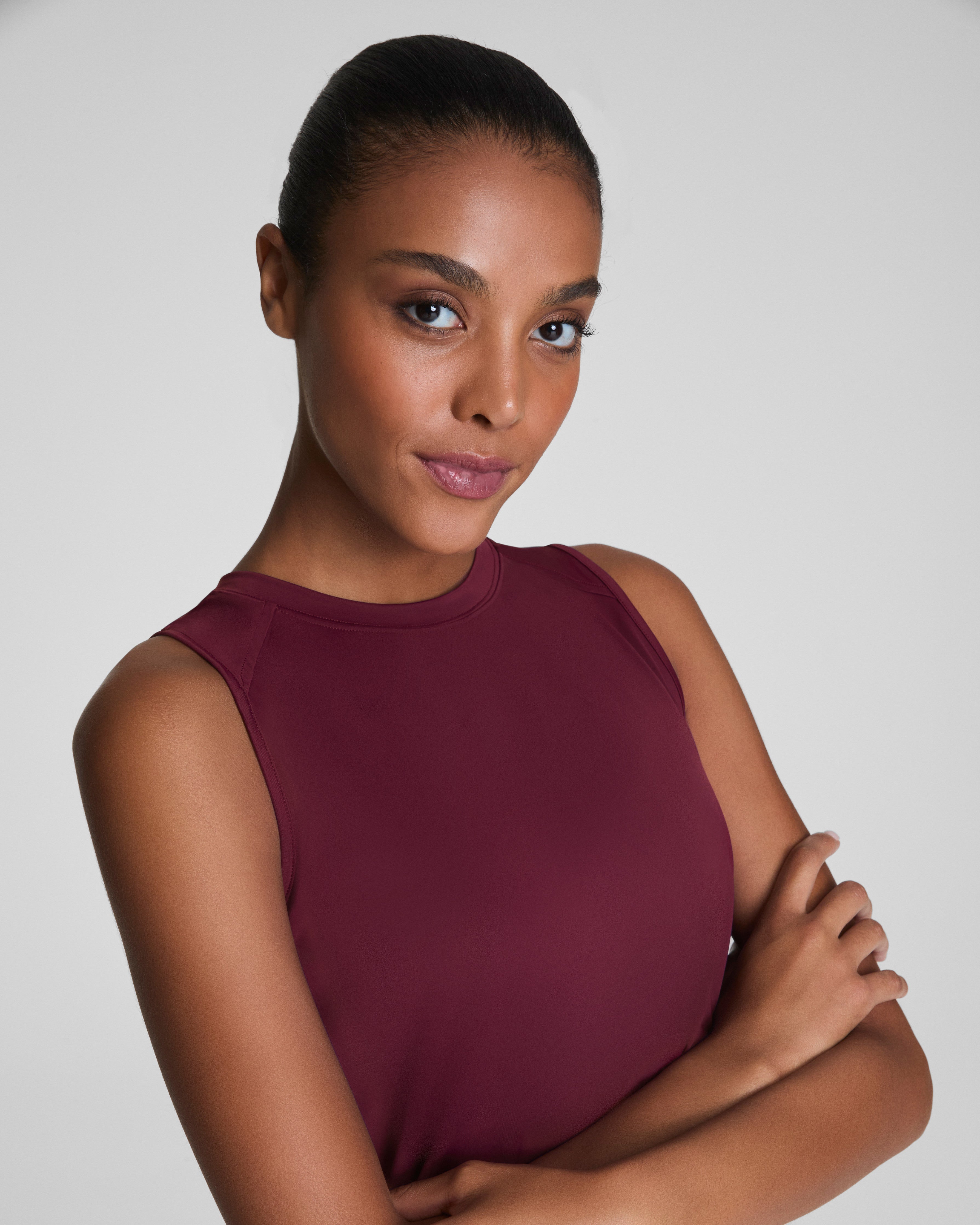 SPANX® Activate High Neck Tank  Plum Berry