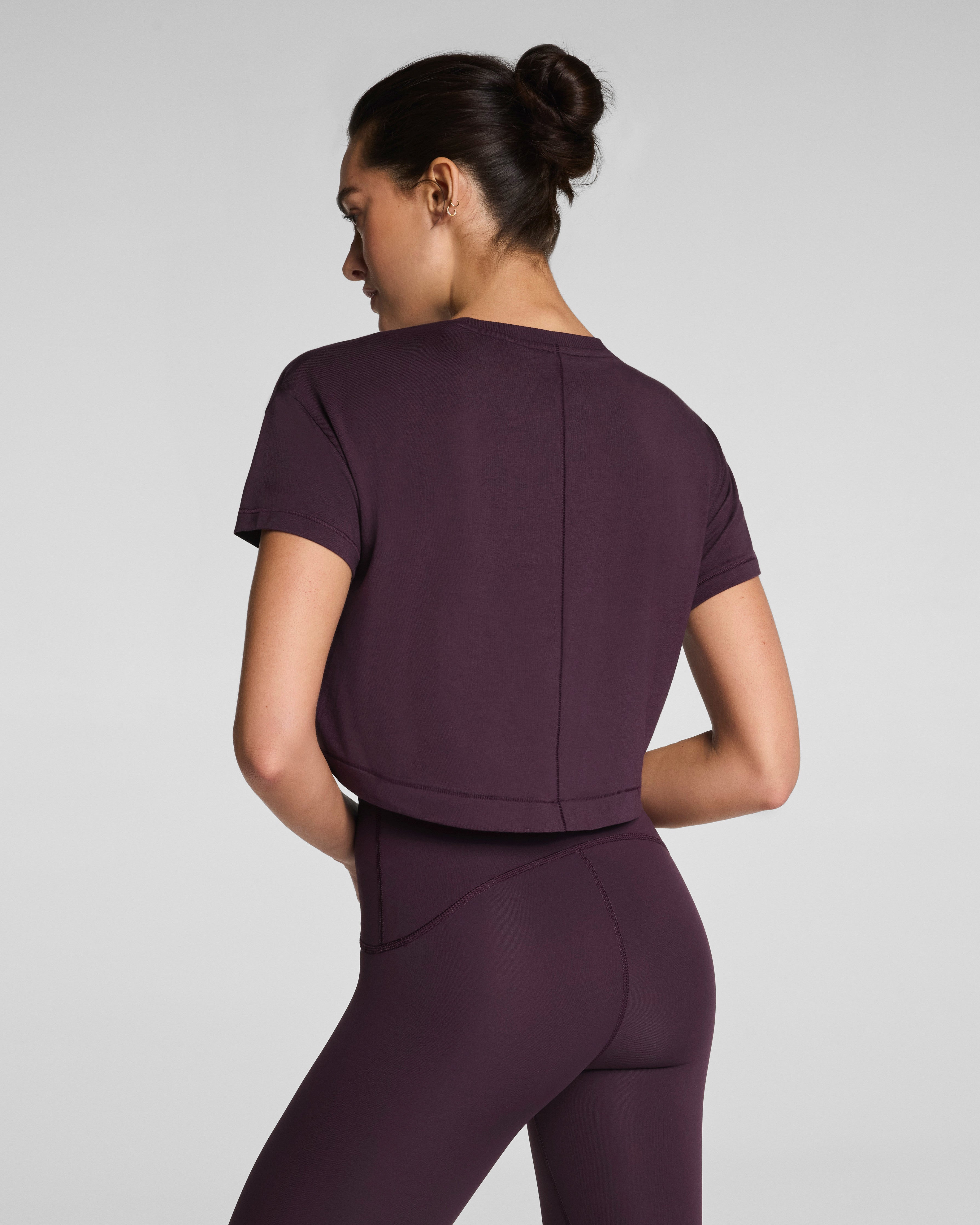 SPANX® Outpace Cropped Tee  Blackberry
