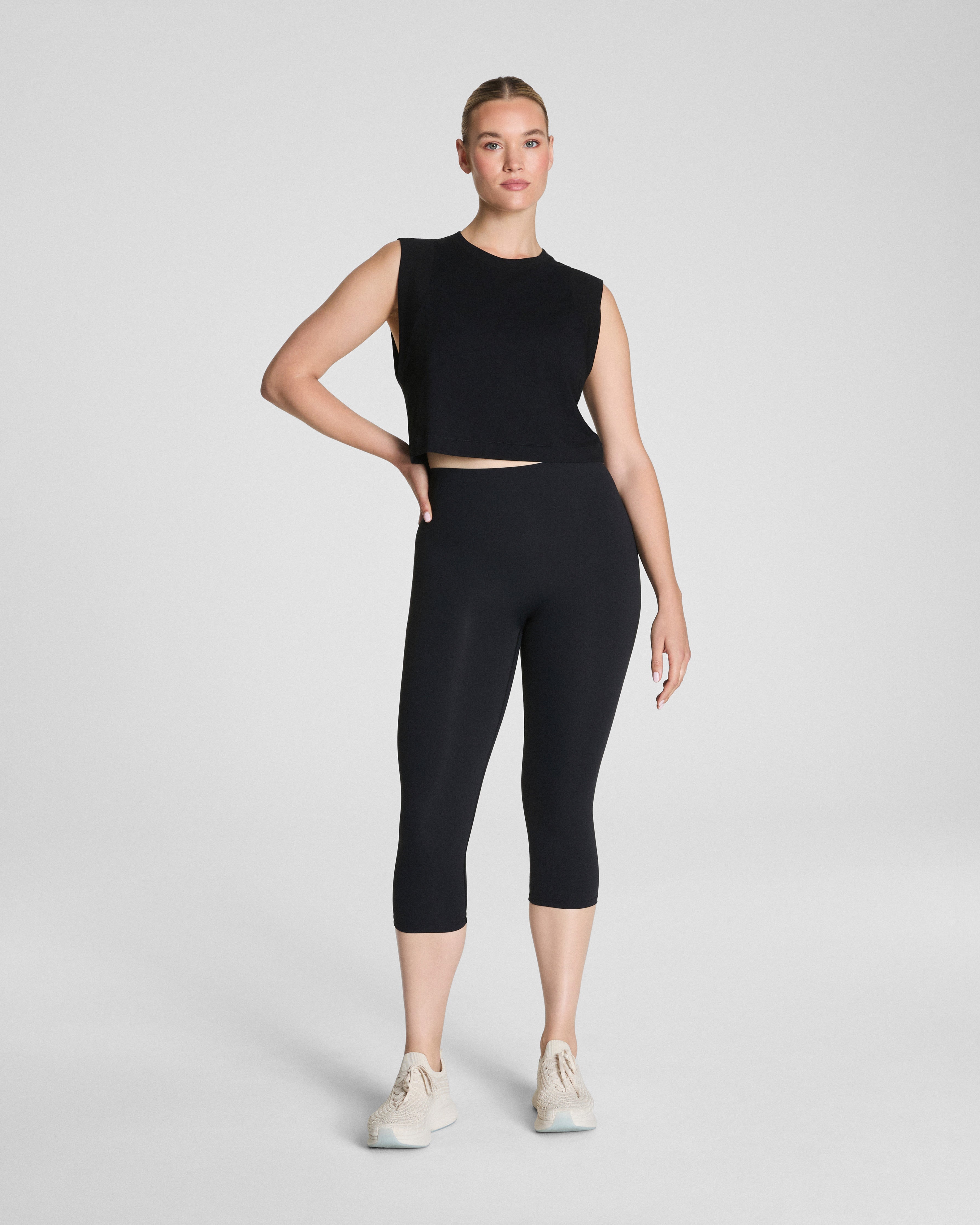 SPANX® Outpace Cropped Tank  Very Black