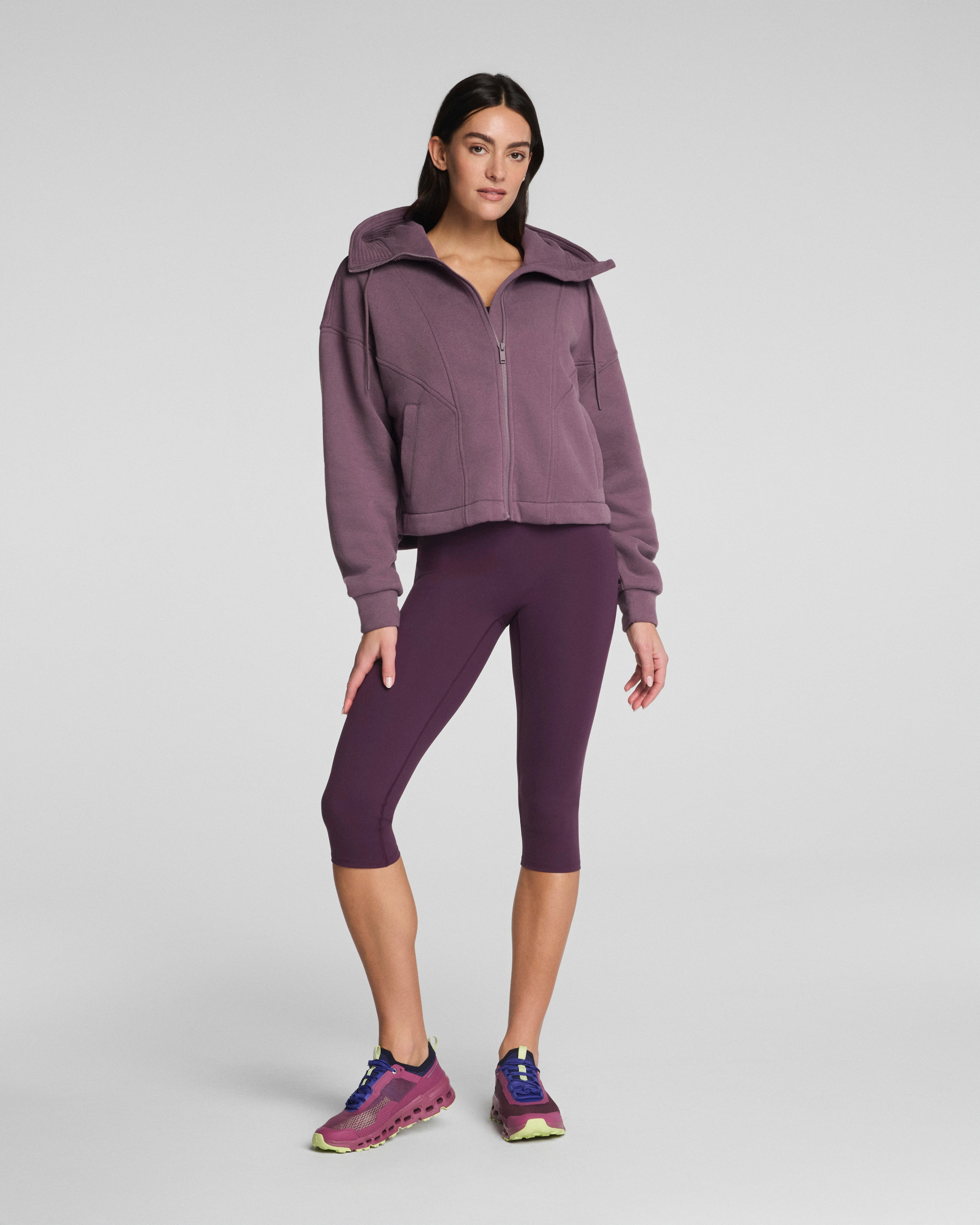 SPANXshape™ BodyLine Cropped Leggings with Mid-Tummy Compression, 19" | Blackberry