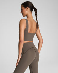 SPANX® Get Moving Cropped Square Neck Shelf Tank  Mineral