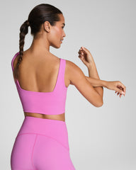 SPANX® Get Moving Cropped Square Neck Shelf Tank  Pink Geranium