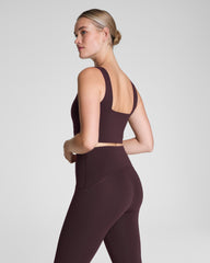 SPANX® Get Moving Cropped Square Neck Shelf Tank  Truffle Brown