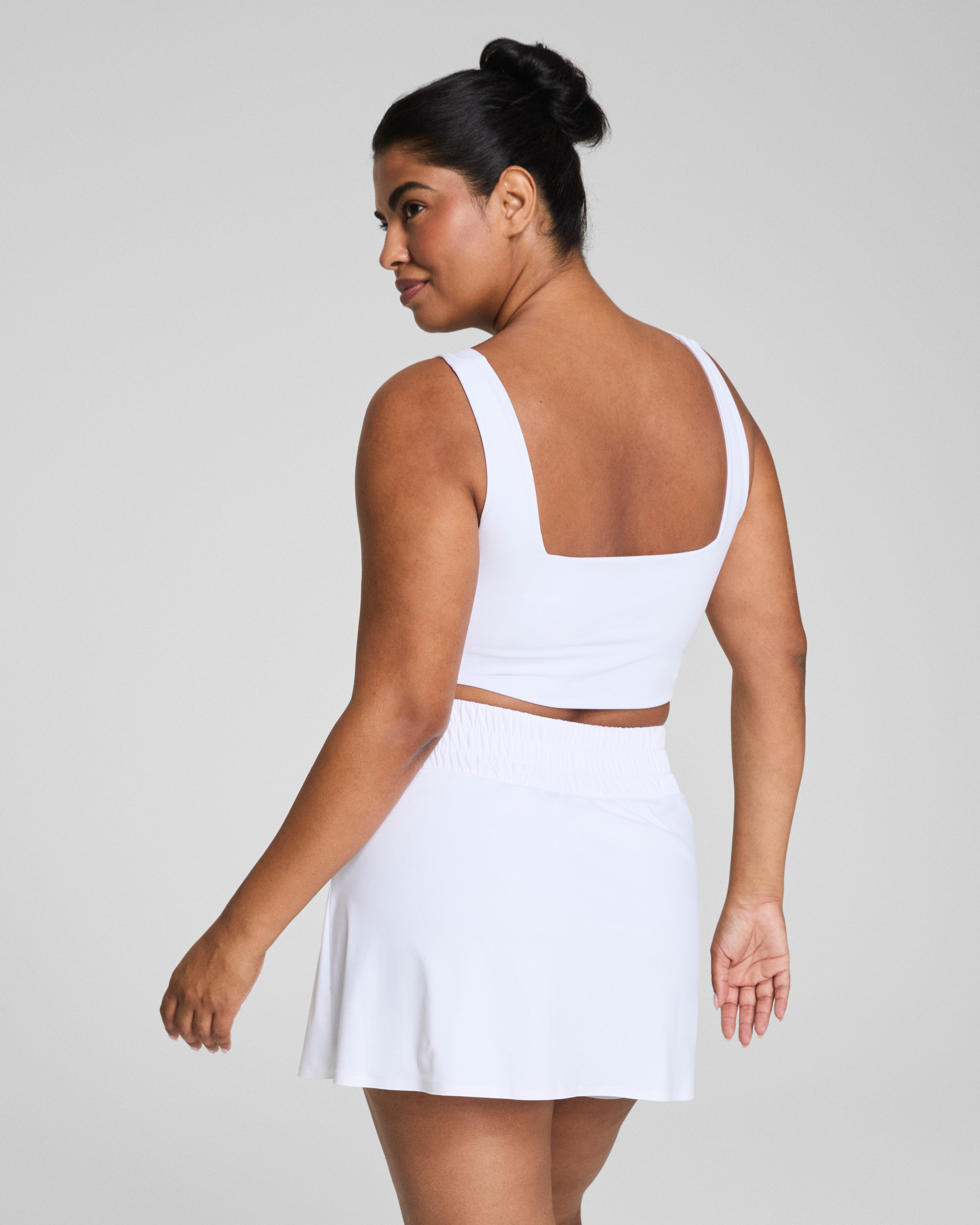 SPANX® Get Moving Cropped Square Neck Shelf Tank  Vivid White
