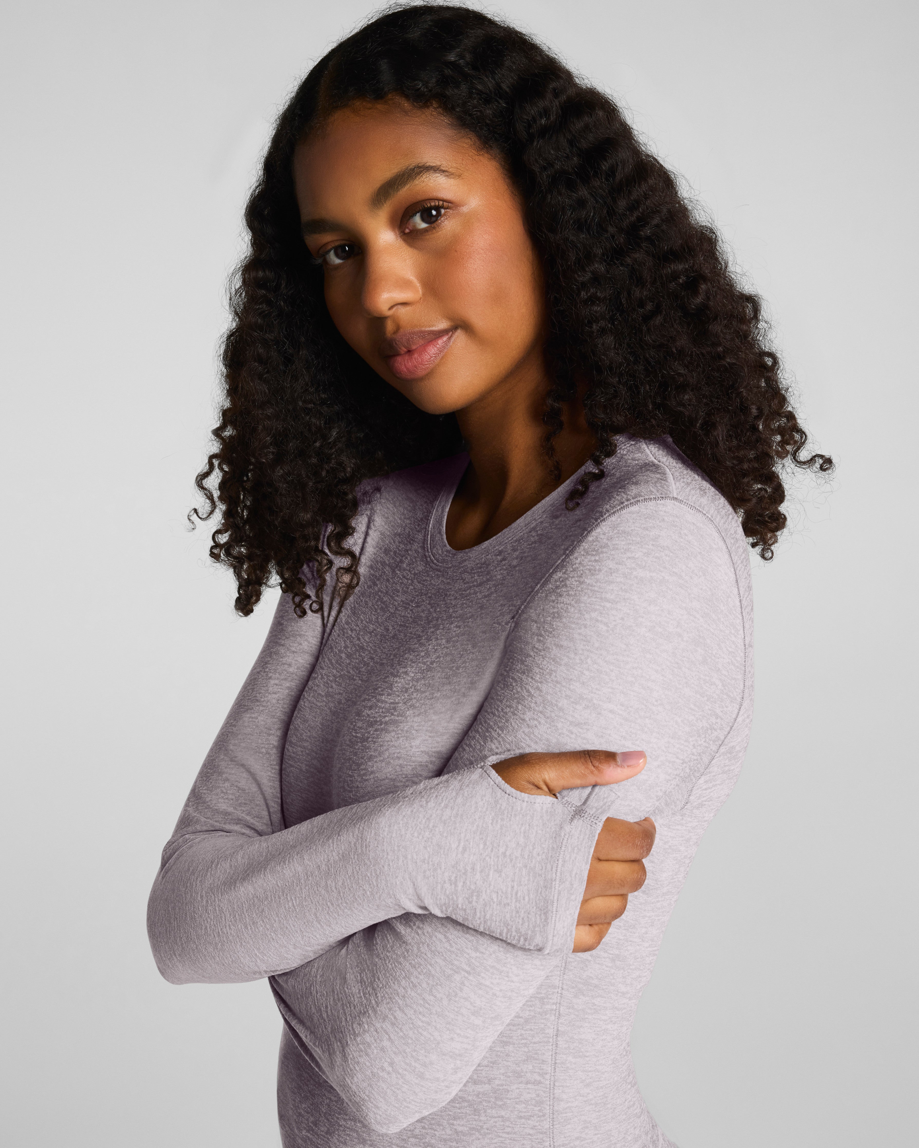 SPANX® SoftStretch Contour Mockneck Long Sleeve Top | Coastal Fog/Light Coastal Fog