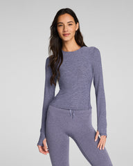SPANX® SoftStretch Contour Mockneck Long Sleeve Top | Pewter Heather