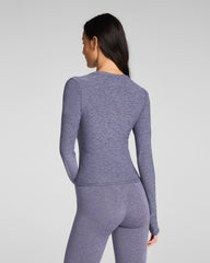 SPANX® SoftStretch Contour Mockneck Long Sleeve Top | Pewter Heather