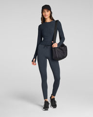 SPANX® SoftStretch Contour Mockneck Long Sleeve Top | Very Black/Light Very Black
