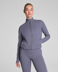 SPANX® Get Moving Brushed Full Zip Jacket  Pewter