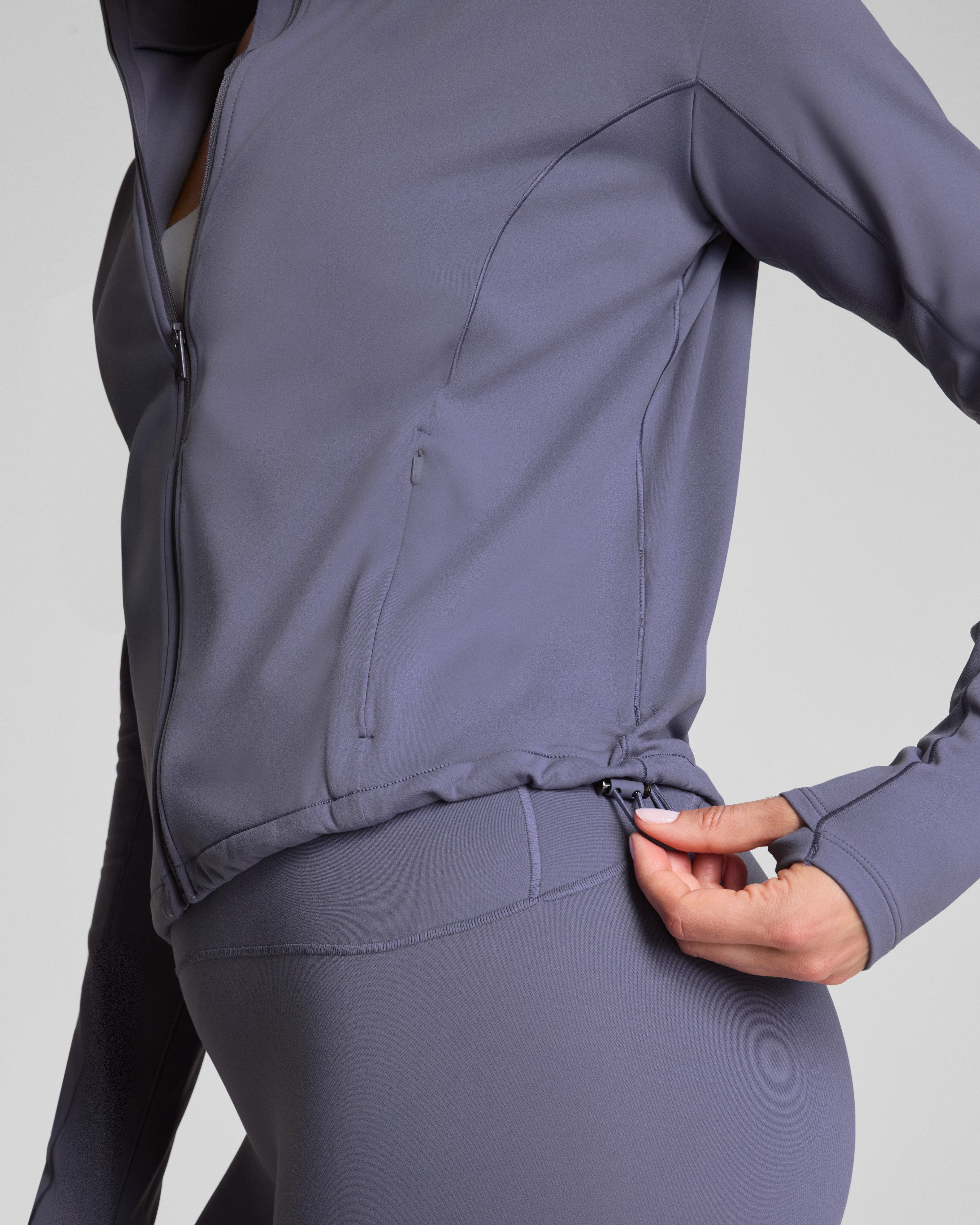 SPANX® Get Moving Brushed Full Zip Jacket  Pewter