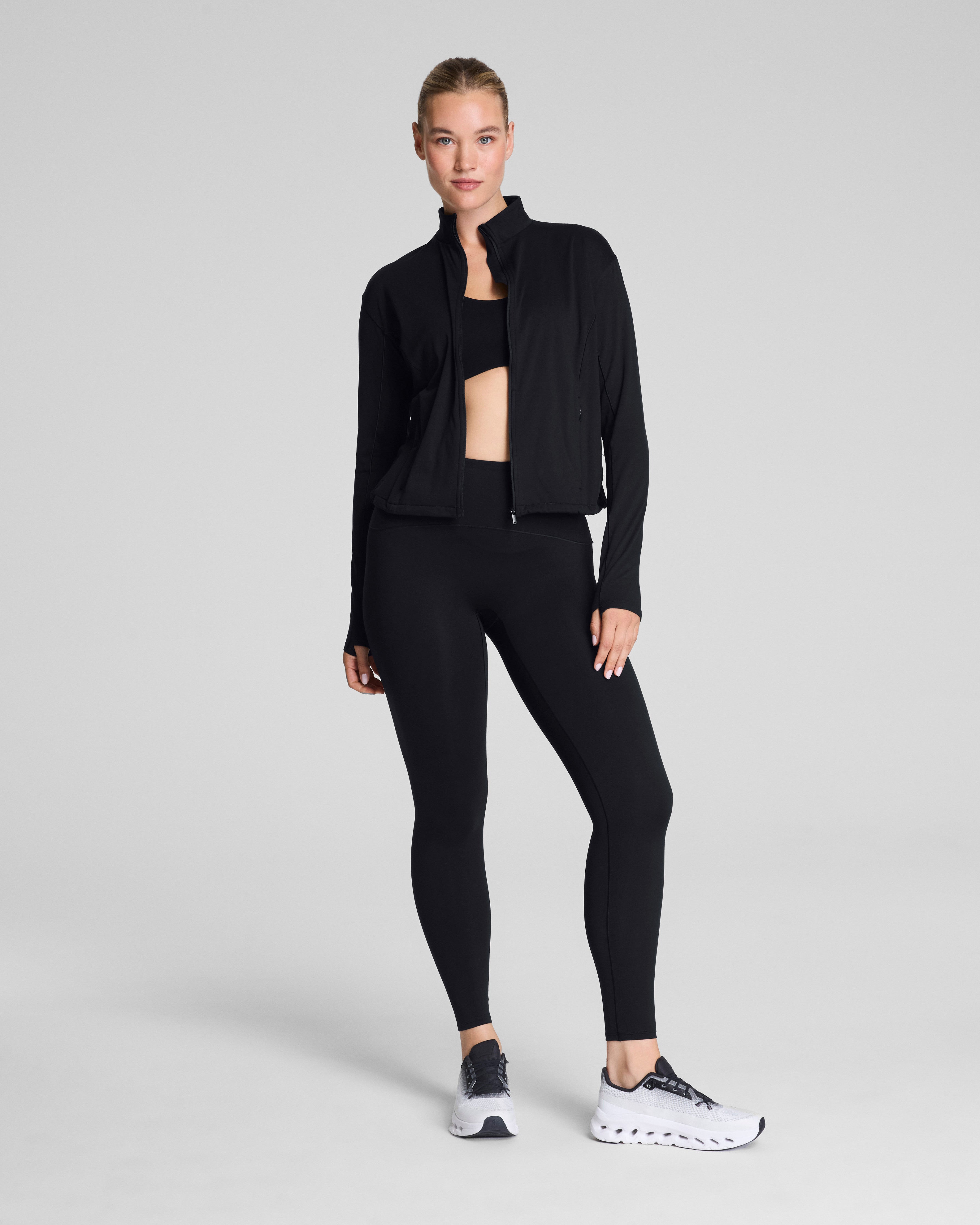 SPANX® Get Moving Brushed Full Zip Jacket  Very Black