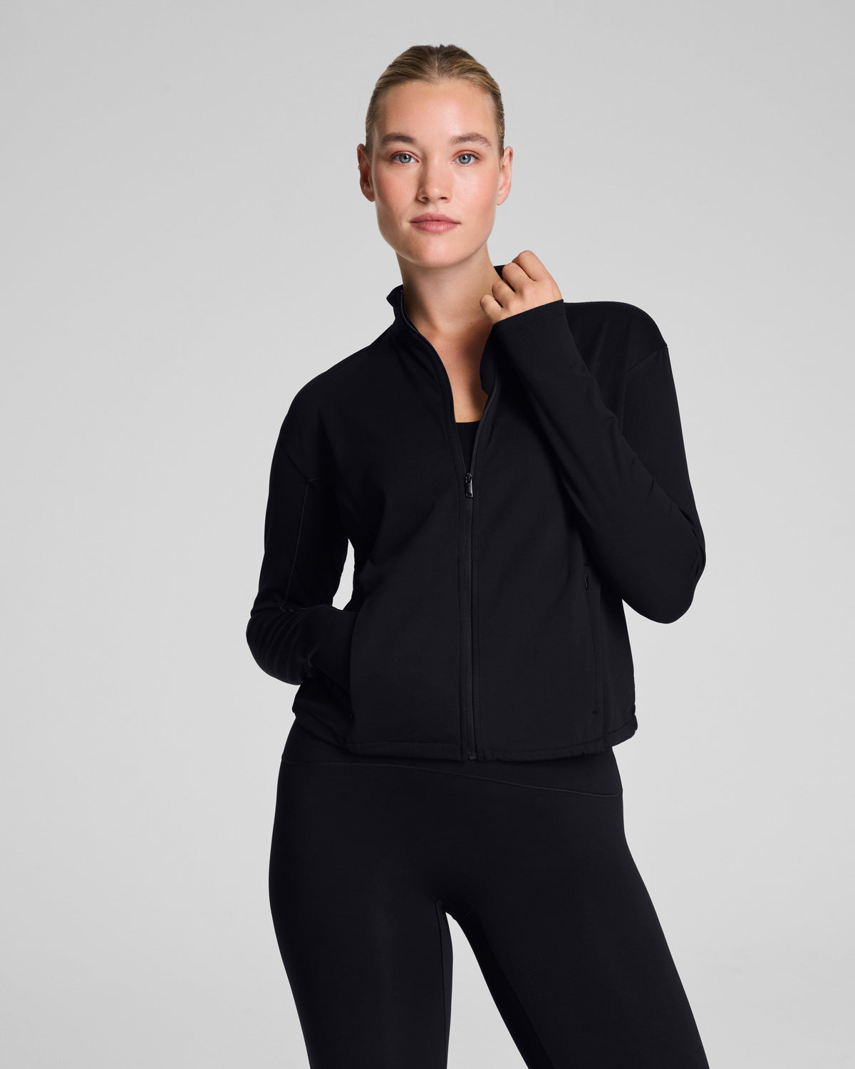 SPANX® Get Moving Brushed Full Zip Jacket  Very Black